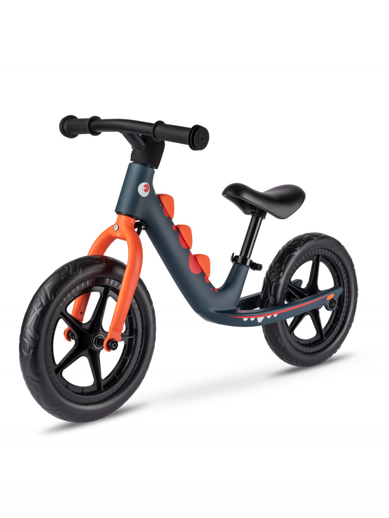 Draisienne balance dino 3d bleu nuit et orange - cadre magnesium et roues evadraisi