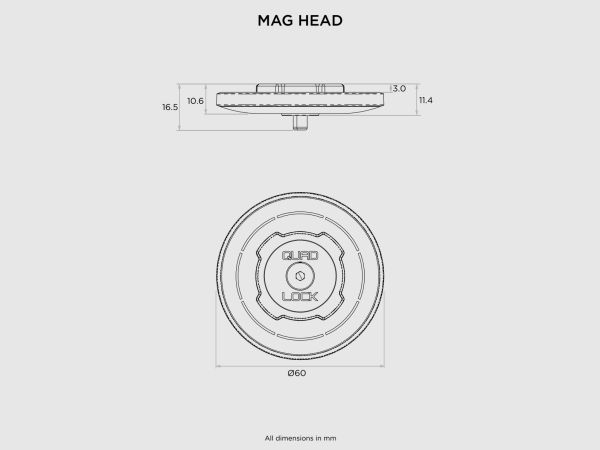 Mobiltilbehør - Universal MAG Head - Quad Lock