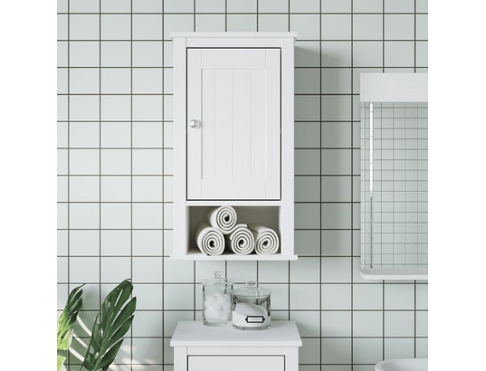 VIDAXL - Armoire murale de salle de bain berg blanc bois de pin massi...