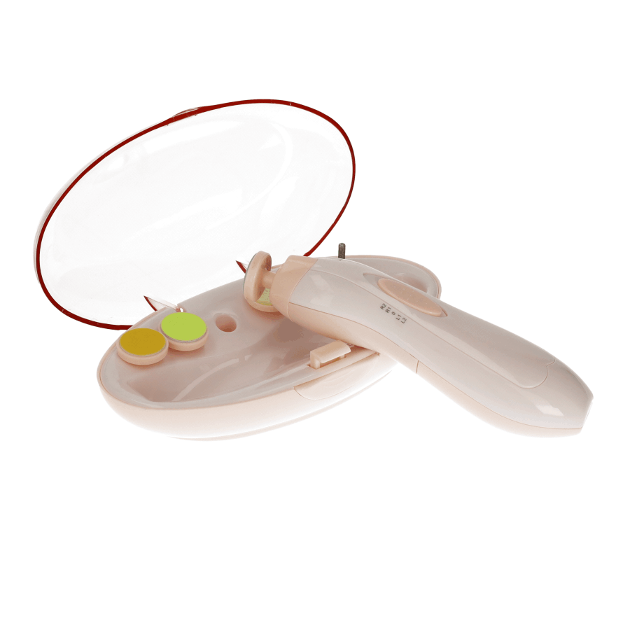(8-tlg. Set) Elektrisches Baby Maniküre Trimmer Set mit LED (Batteriebetrieben) - Rosa