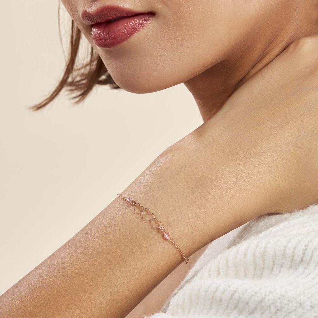 Bracelet Love Love Argent Rose Oxyde De Zirconium