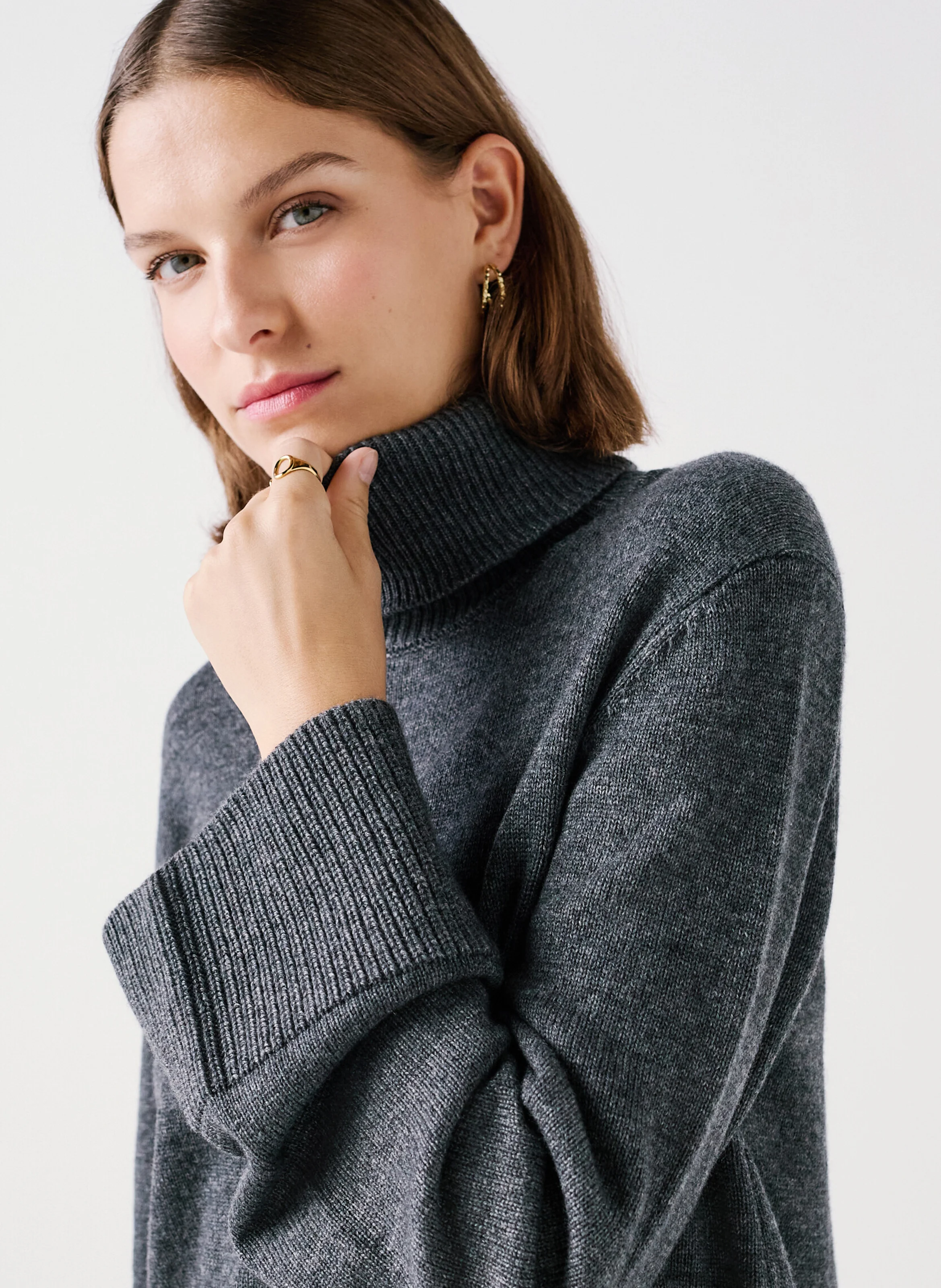 MDARWIN - Pull col roulé en laine mélangée | Gris