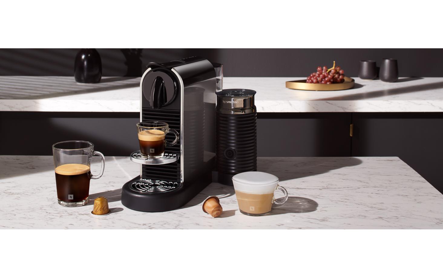 Kaffeemaschine Nespresso CitiZ Platinum&Milk EN330.M Silber<br>Elegante Nespressomaschine der Original Line mit Heisswasser-Funktion und Milchschäumer