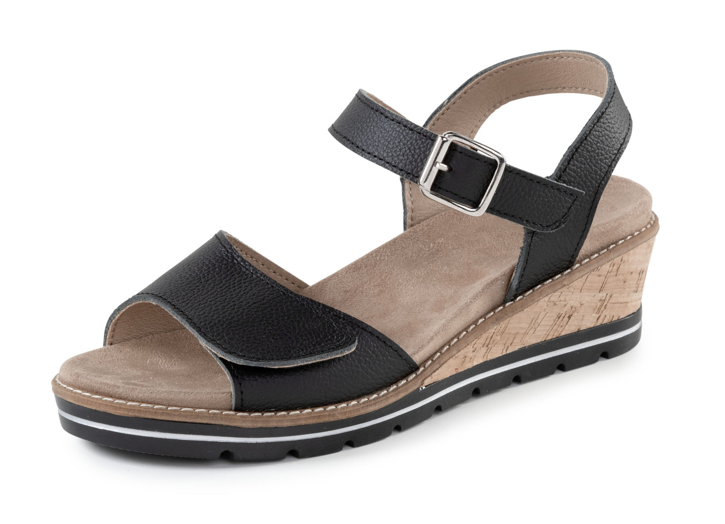 ELENA EDEN Sandalette aus genarbtem Nappaleder