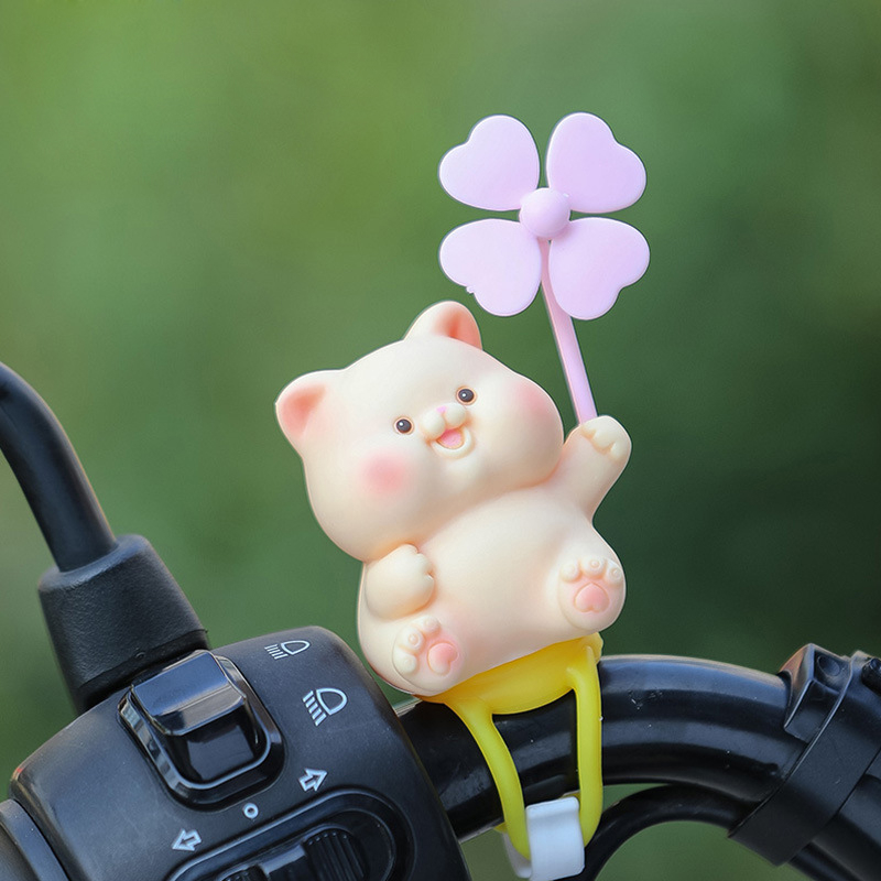 Universal Velo Windrad Fahrrad Lenker Accessoire mit Kleeblatt - Katze