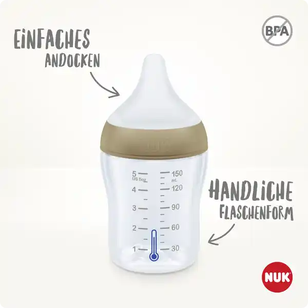 Perfect Match Glas-Babyflasche, ab 3 Monate, 230 ml