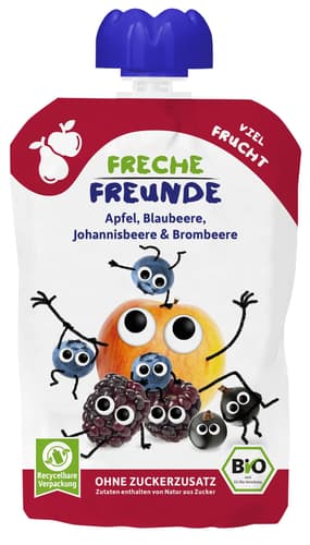Freche Freunde Bio „Apfel, Blaubeere, Johannisbeere & Brombeere\