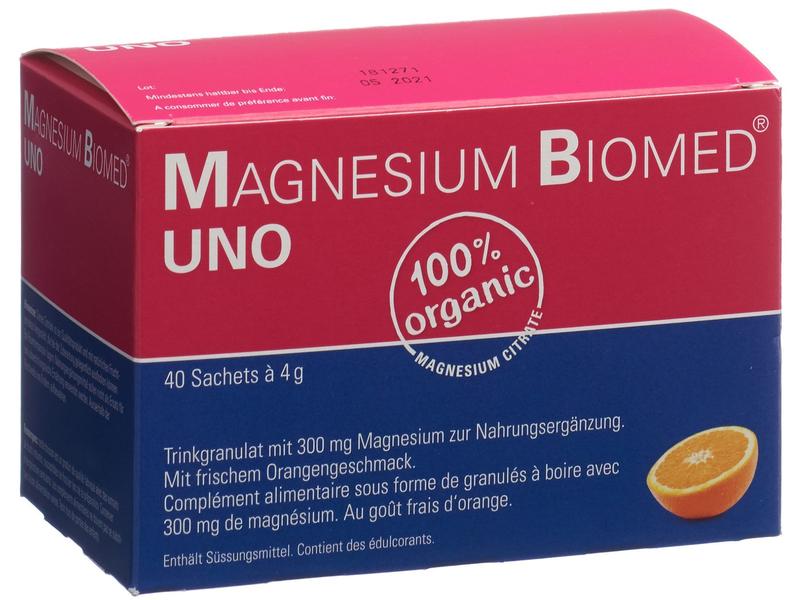 Biomed Magnesium UNO 40 Beutel Vegane Nahrungsergänzung mit Magnesium