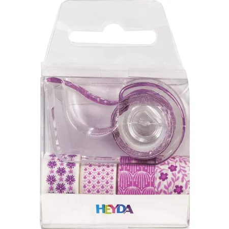 Heyda Deko Tape Blumen Mini, pink, 5 Rollen