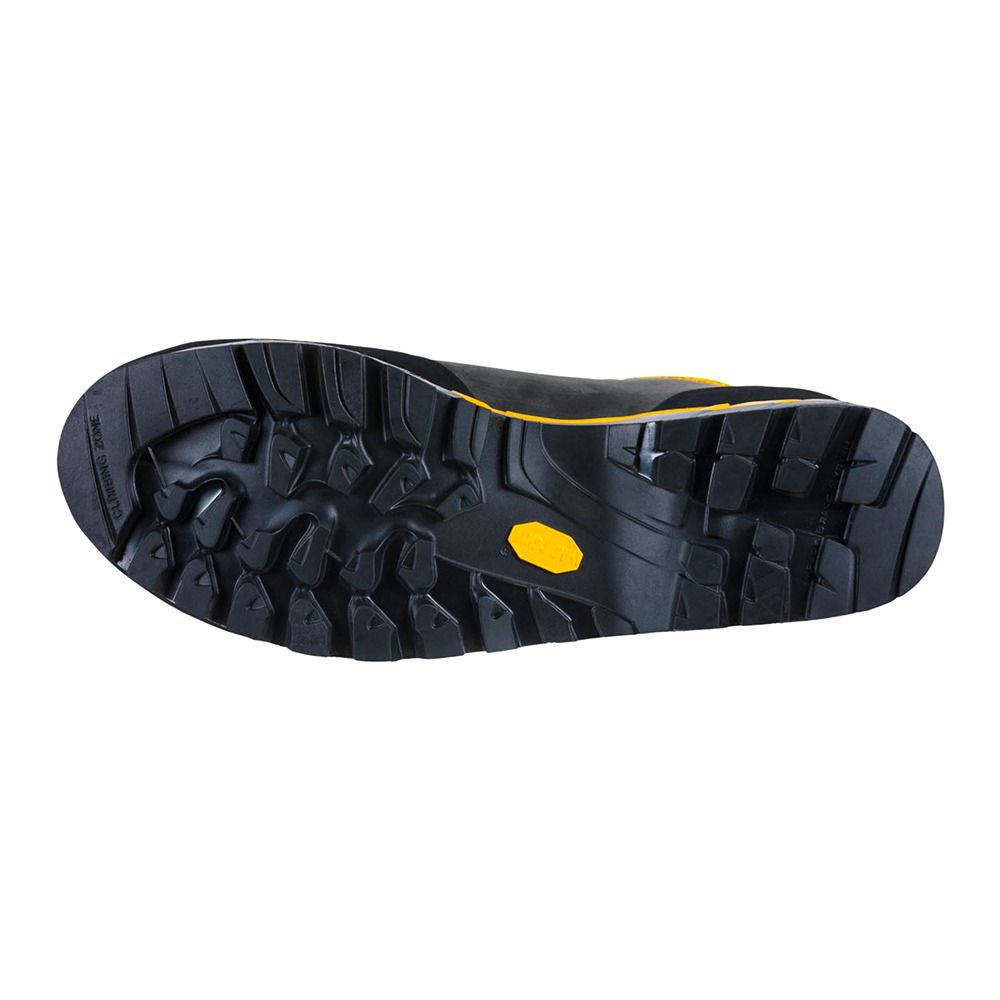La Sportiva TRANGO TECH LEATHER GTX - Chaussures d'alpinisme Homme black/yellow