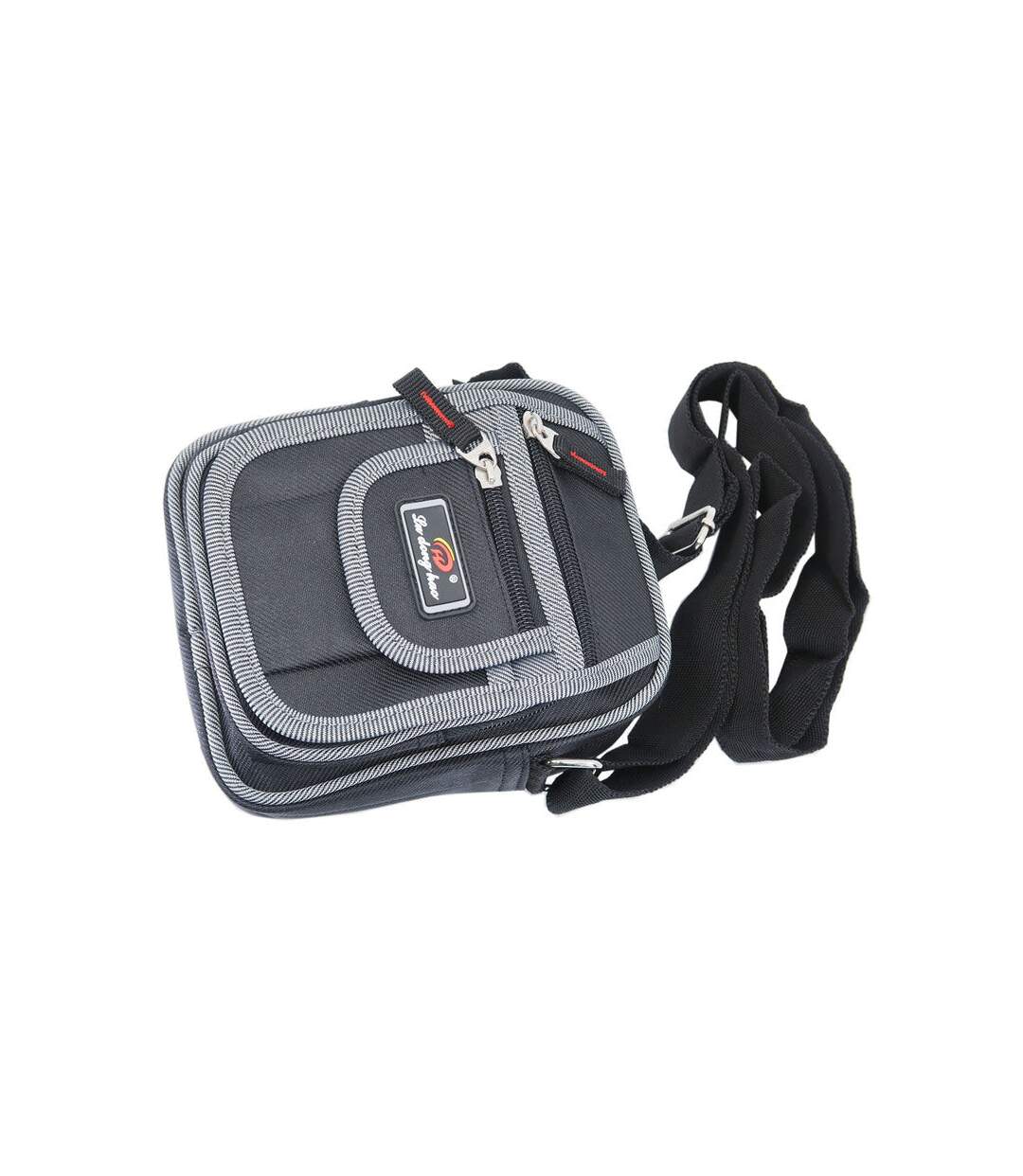 Sacoche pour homme - Multi poches - Nylon - Gris