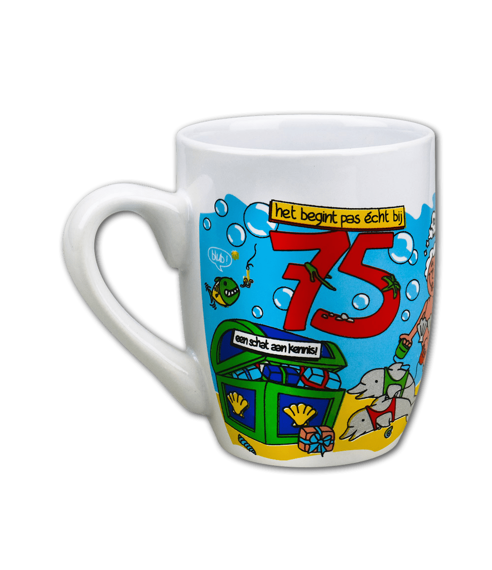 Mok 75 Jaar 12cm