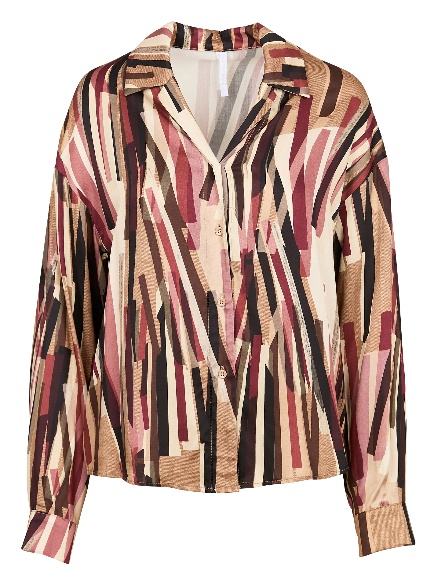 Chemise col classique imprimée | Beige
