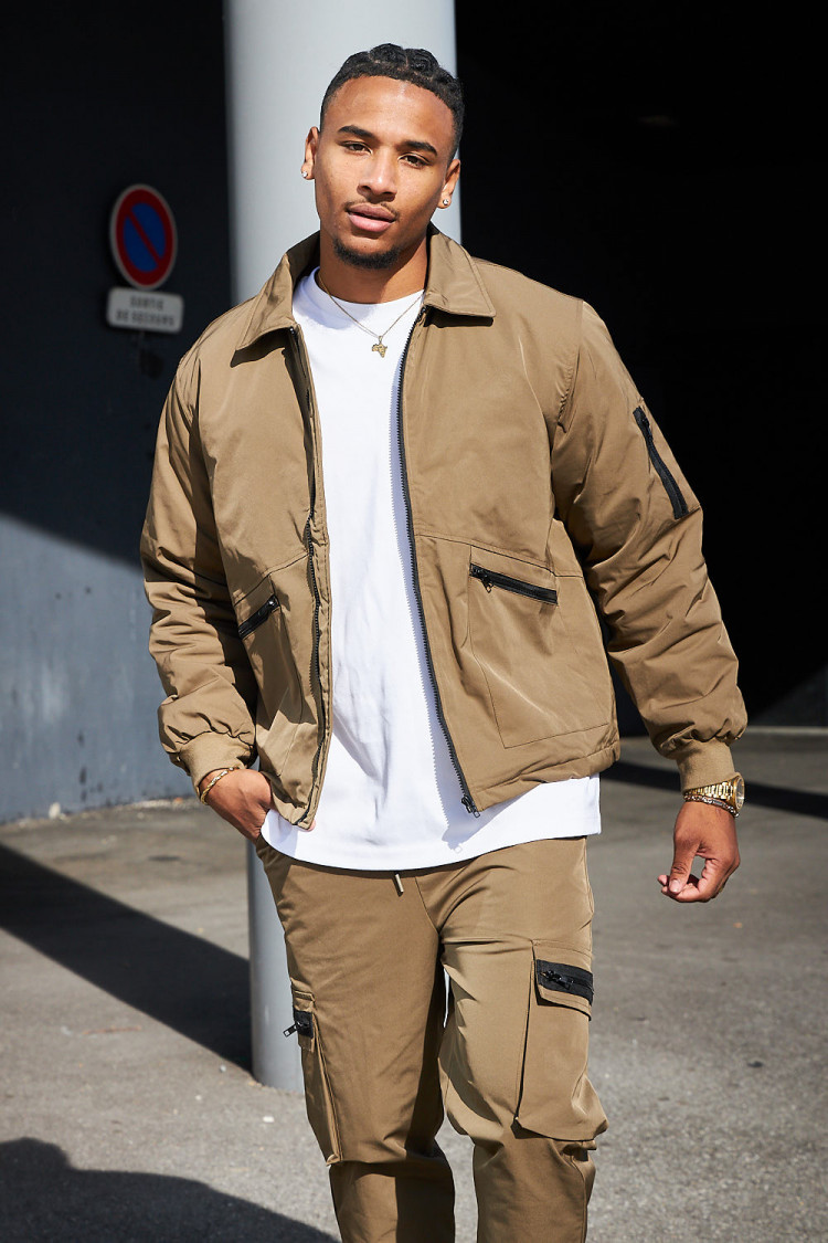 Ensemble 2 pièces blouson + pantalon de jogging kaki