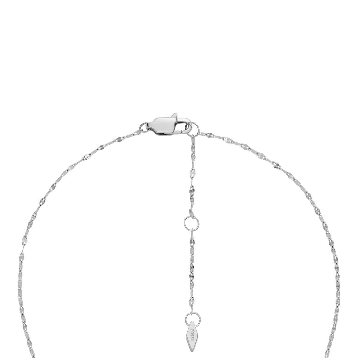 Collier FOSSIL acier inoxydable porte photo 45 cm