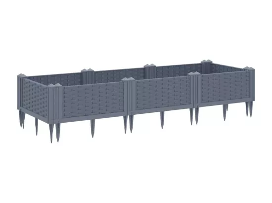 Jardinière bac lit surélevé grise 125 x 40 x 28 cm 02_0038186