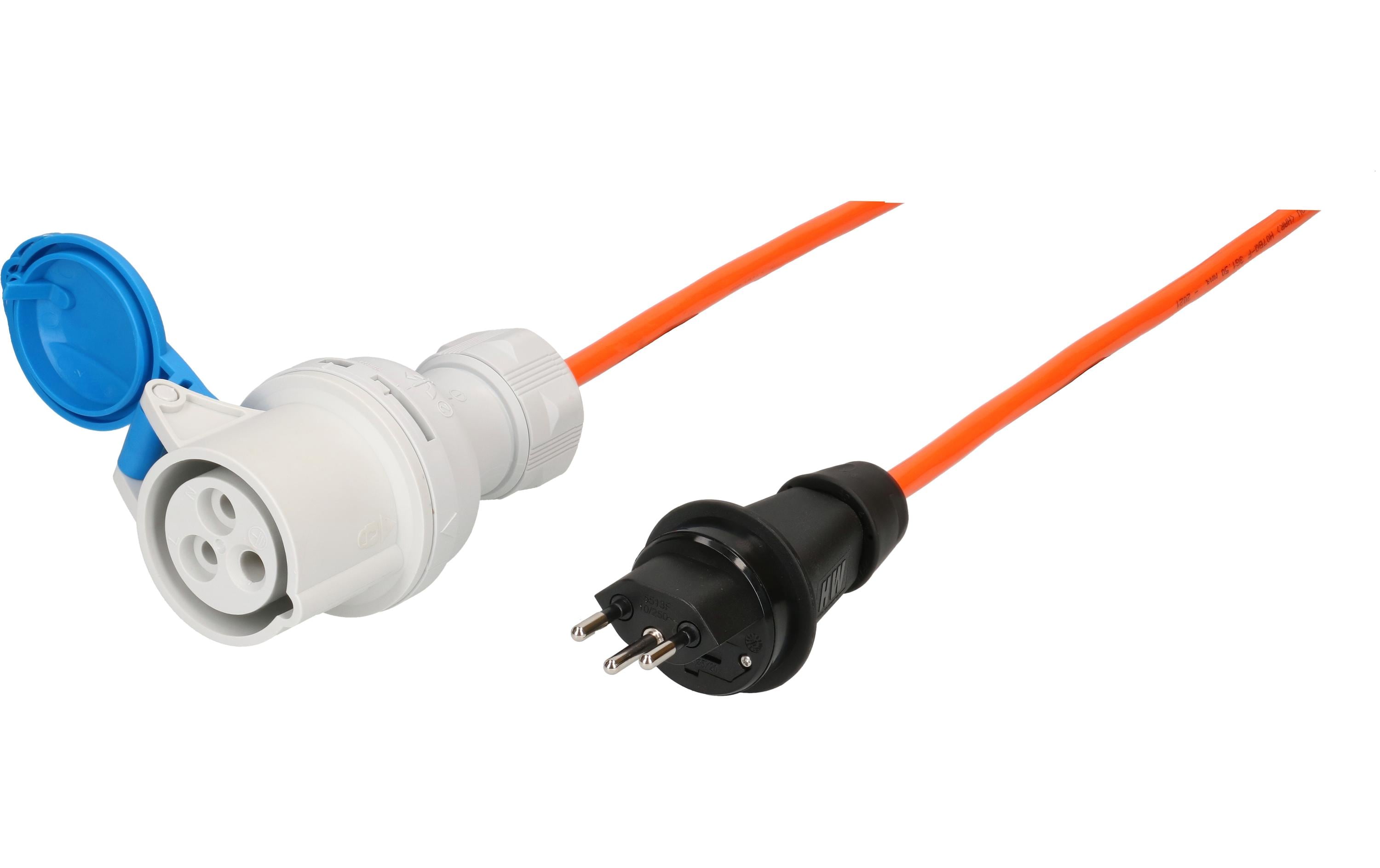Adapterkabel 1.5 m, CEE16/3 - T13, BlauÜbergangskabel mit T13 Stecker und Kupplung CEE16/3