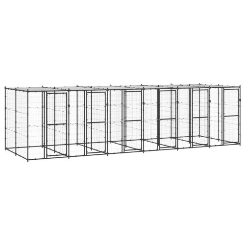 Canil Vidaxl preto com portas articuladas
