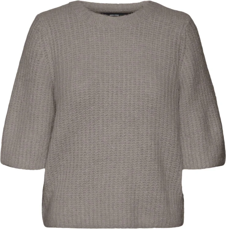 Vero Moda VMAWSOME 2/4 O-NECK PULLOVER BOO Moon rock/w. melange