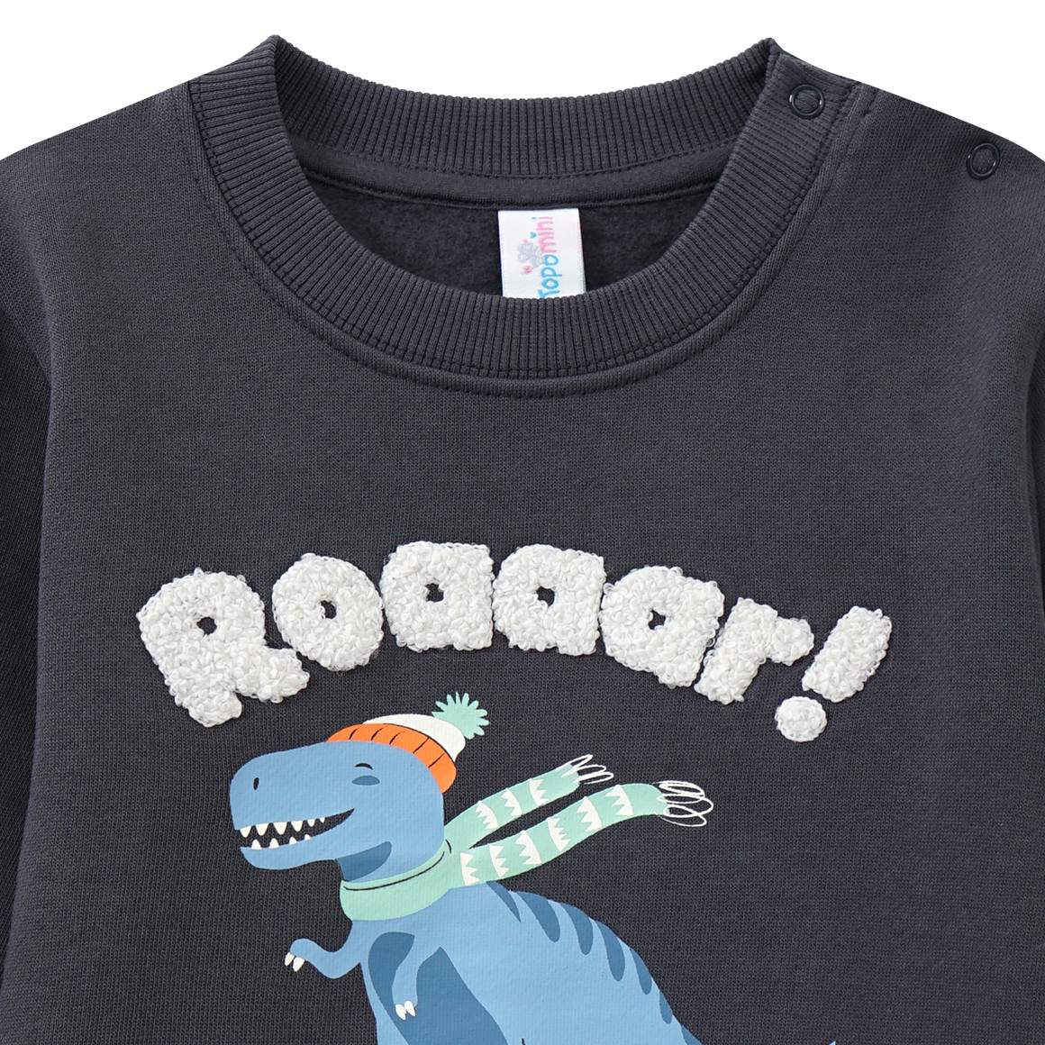 Topomini Baby Sweatshirt mit Frottee-Applikation dunkelgrau