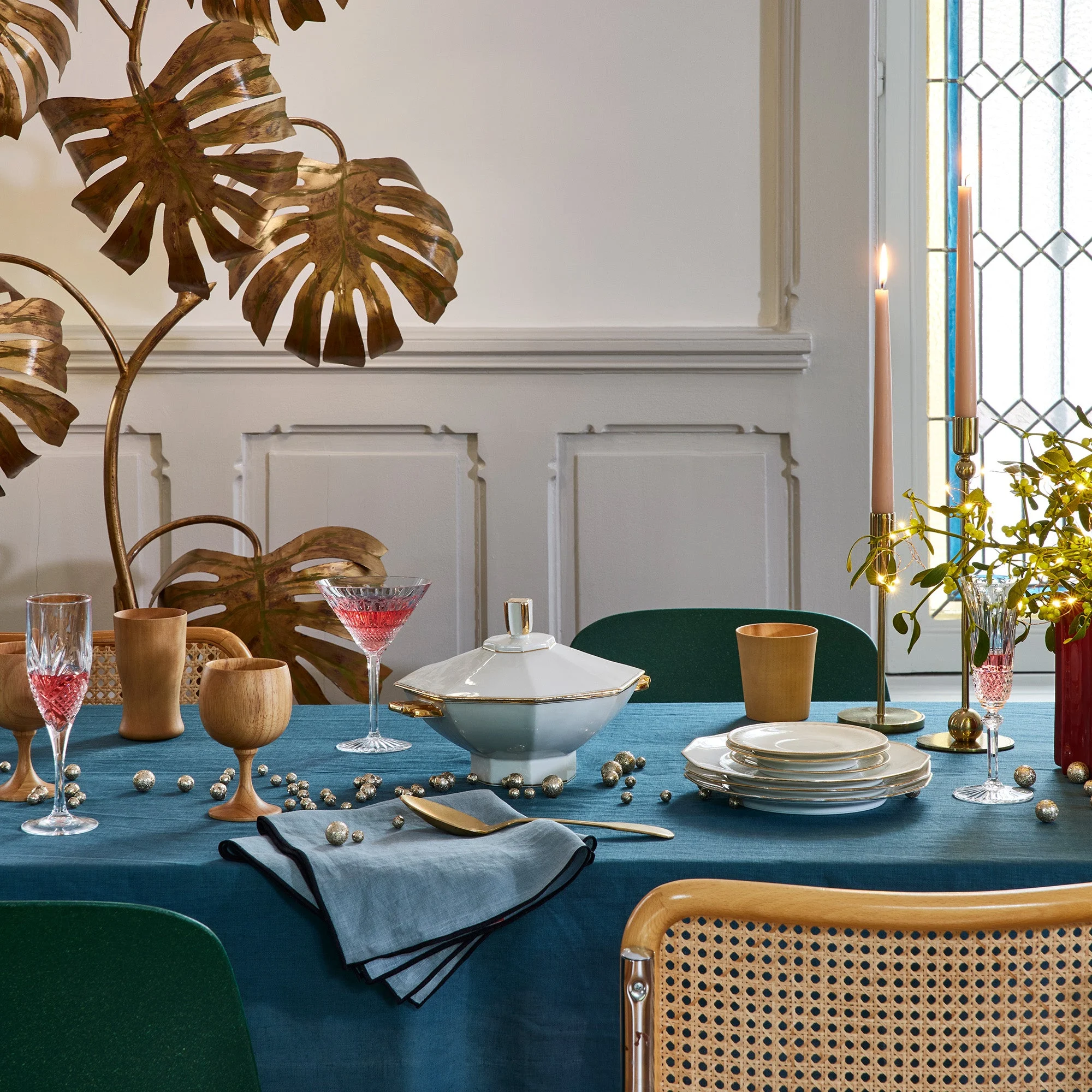 CARLINA - Nappe rectangulaire | Bleu