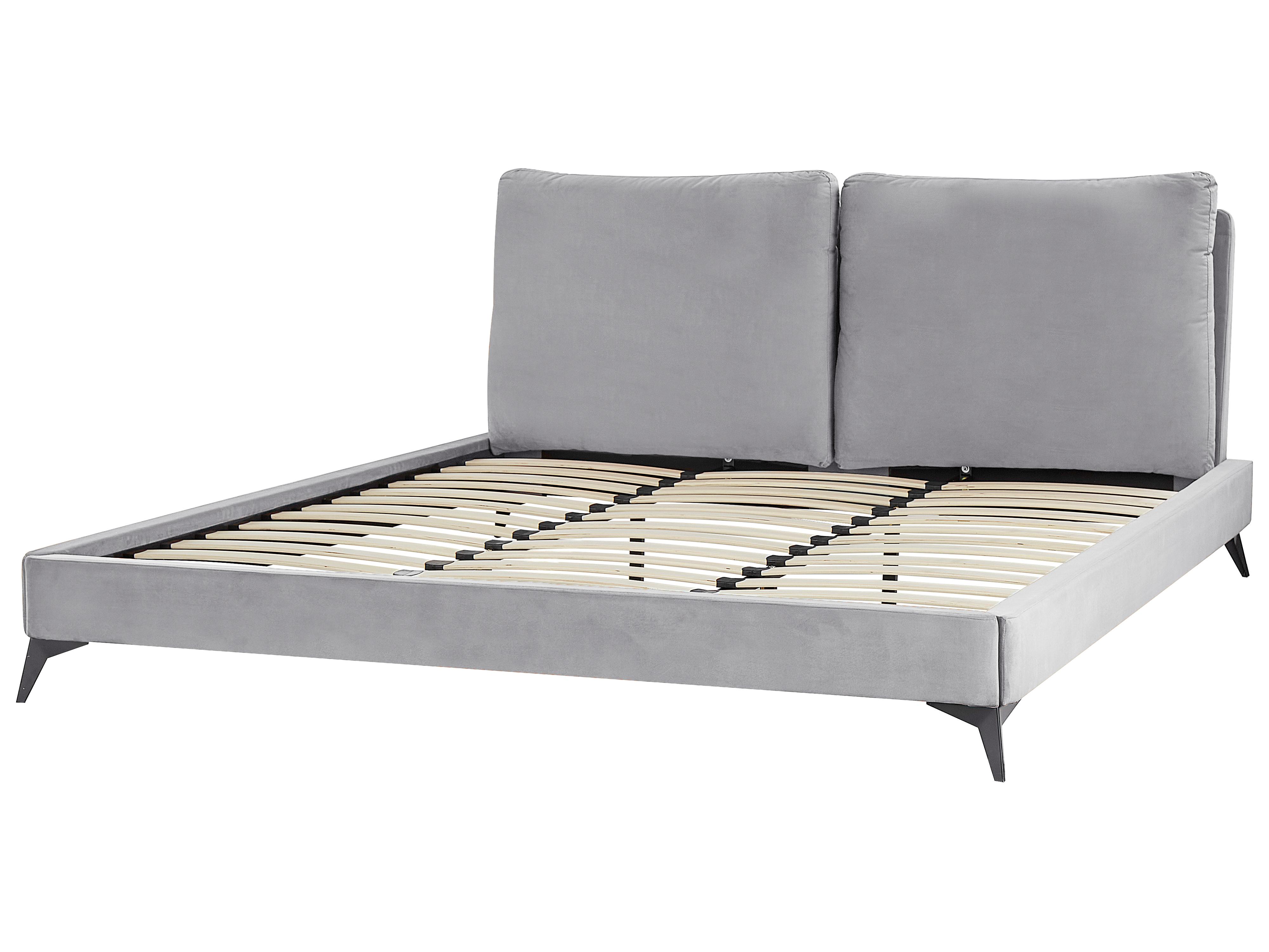 Bed Fluweel MELLE 180 x 200 cm Grijs