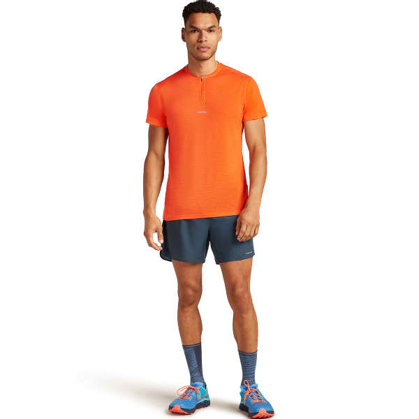 T-shirt trail ICEBREAKER M MERINO 125 COOL-LITE SPEED SS Q ZIP BLAZE