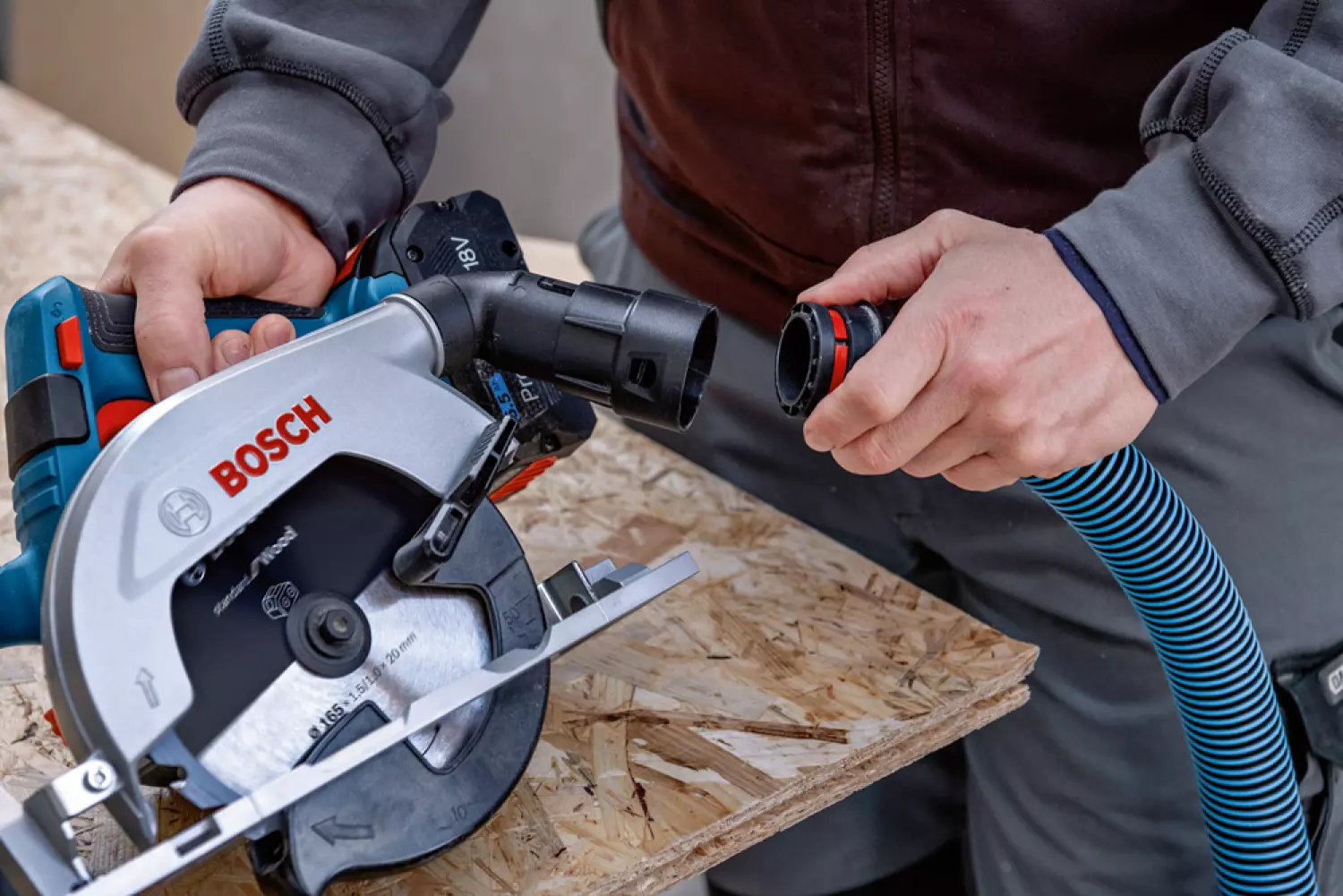 Bosch GKS 18V-57-2 L 18V Li-ion Accu cirkelzaag set (2x 5.5Ah) in L-Boxx - 165 mm
