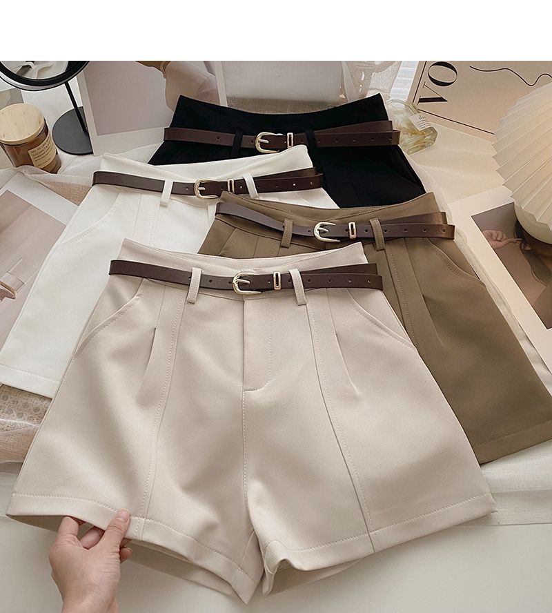 DIYI - Effen A-lijn shorts met hoge taille