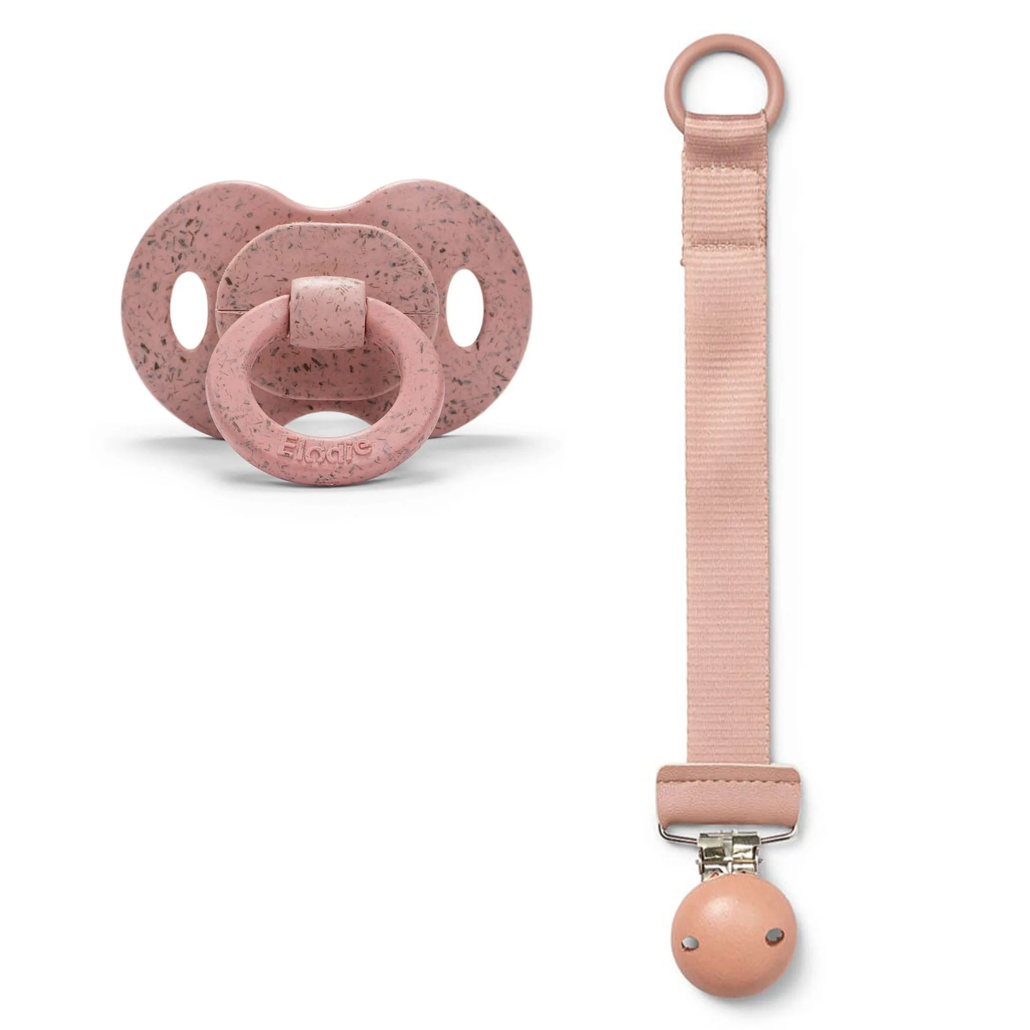Elodie Suce en bambou 3m+ et Attache suce en bois - Rose