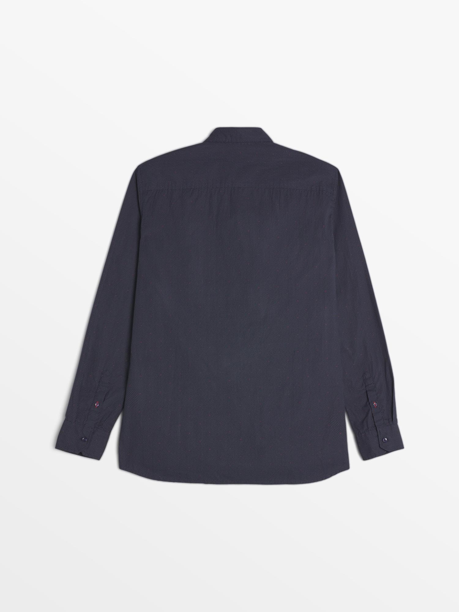 Chemise Homme Micro Motif Coton Noir
