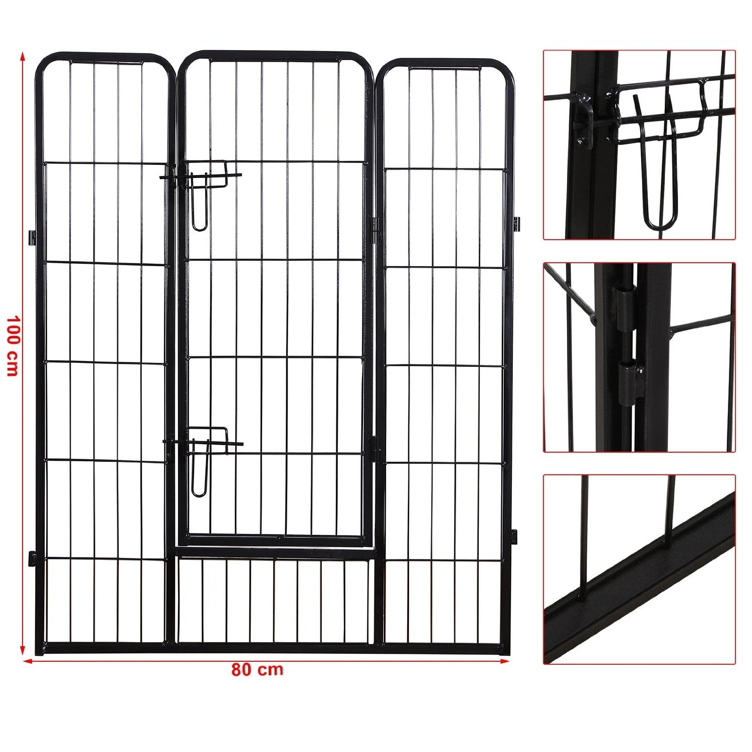 Parc enclos cage pour chiens chiots animaux de compagnie 163 x 163 noir