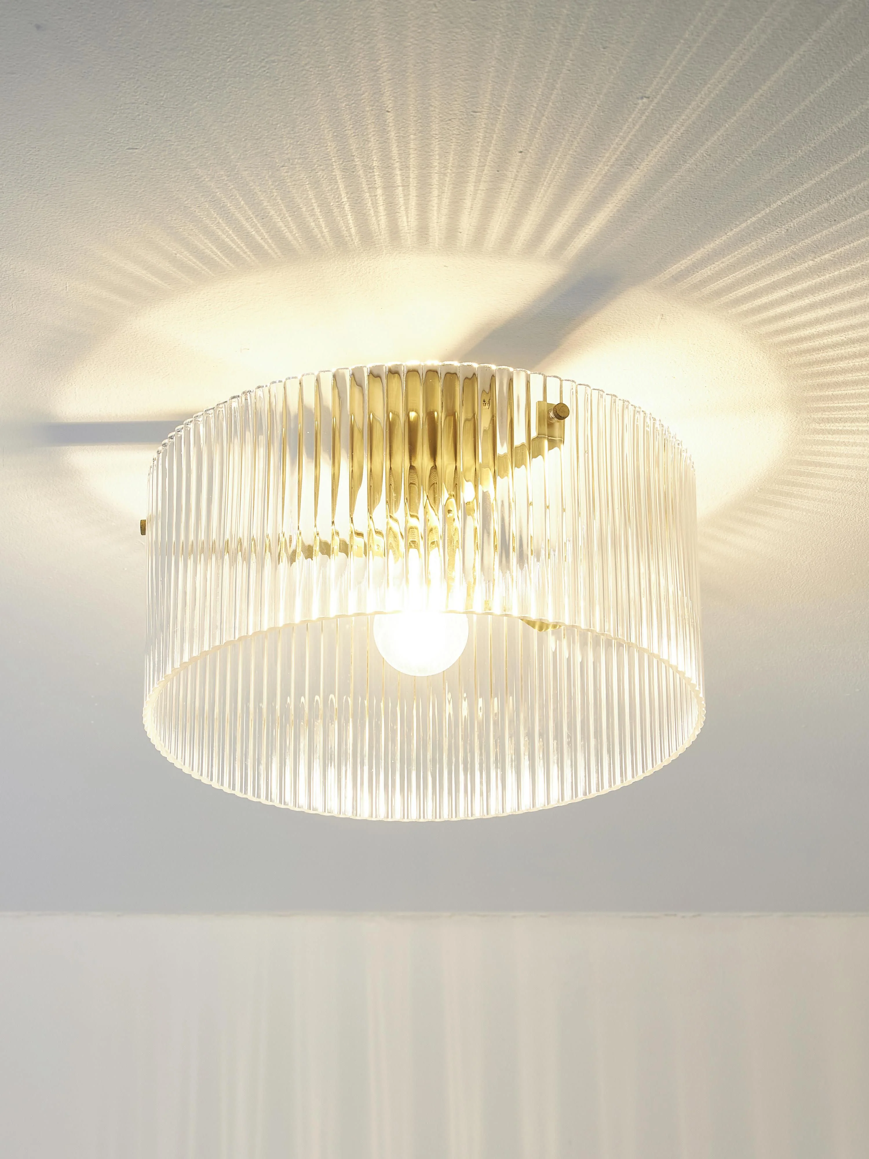 Plafondlamp Emmi van geribbeld glas