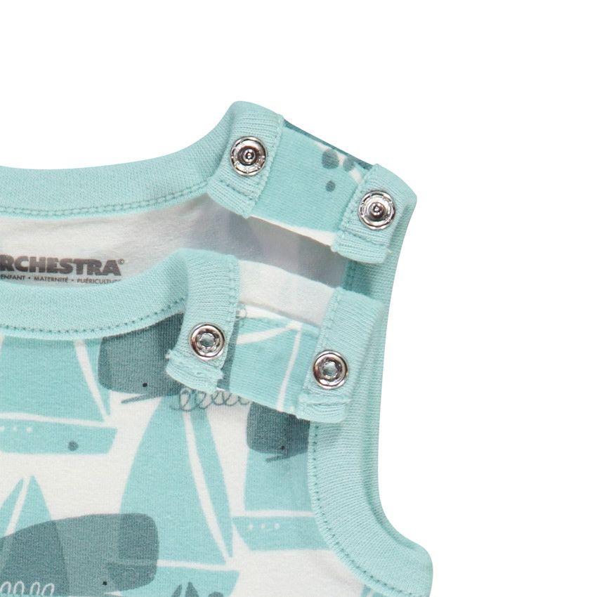 Lot de 5 bodies sans manches motifs baleines pour bébé garçon - Bleu