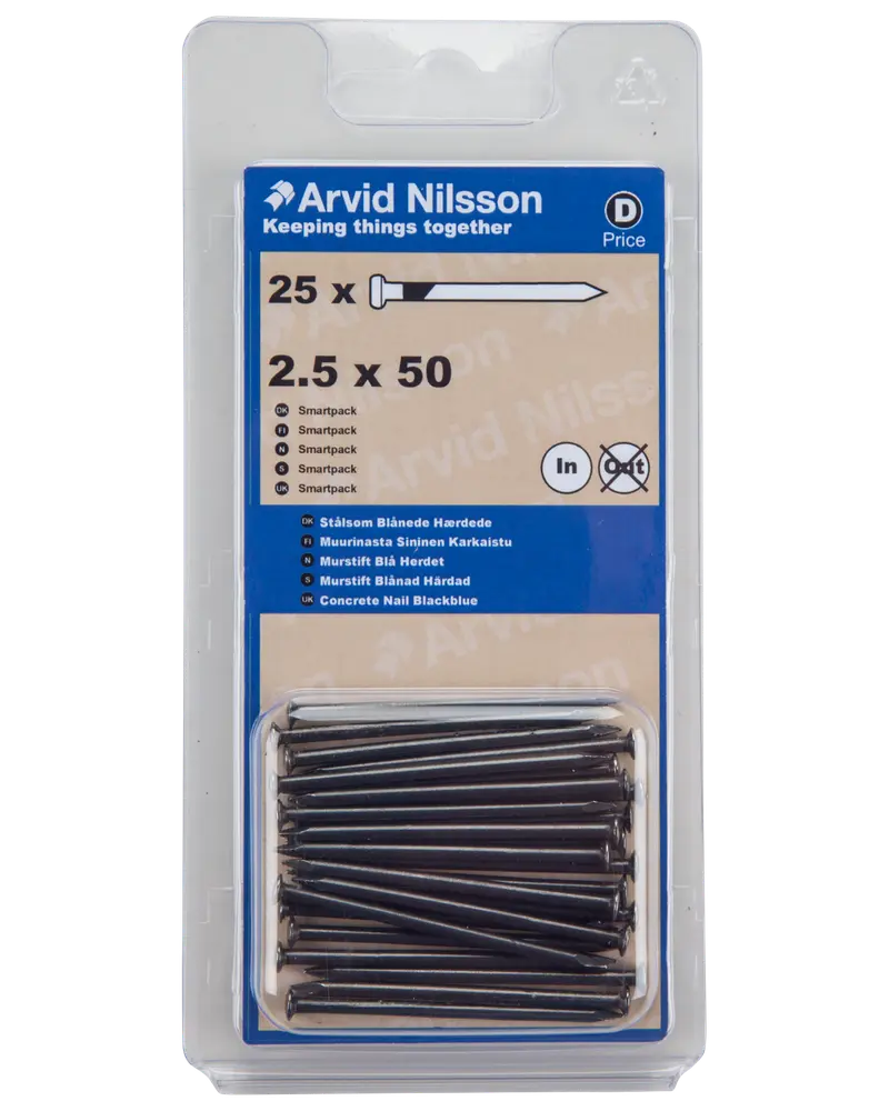 Arvid Nilsson Stålsøm hærdet 2,5 x 50 mm 25-pak