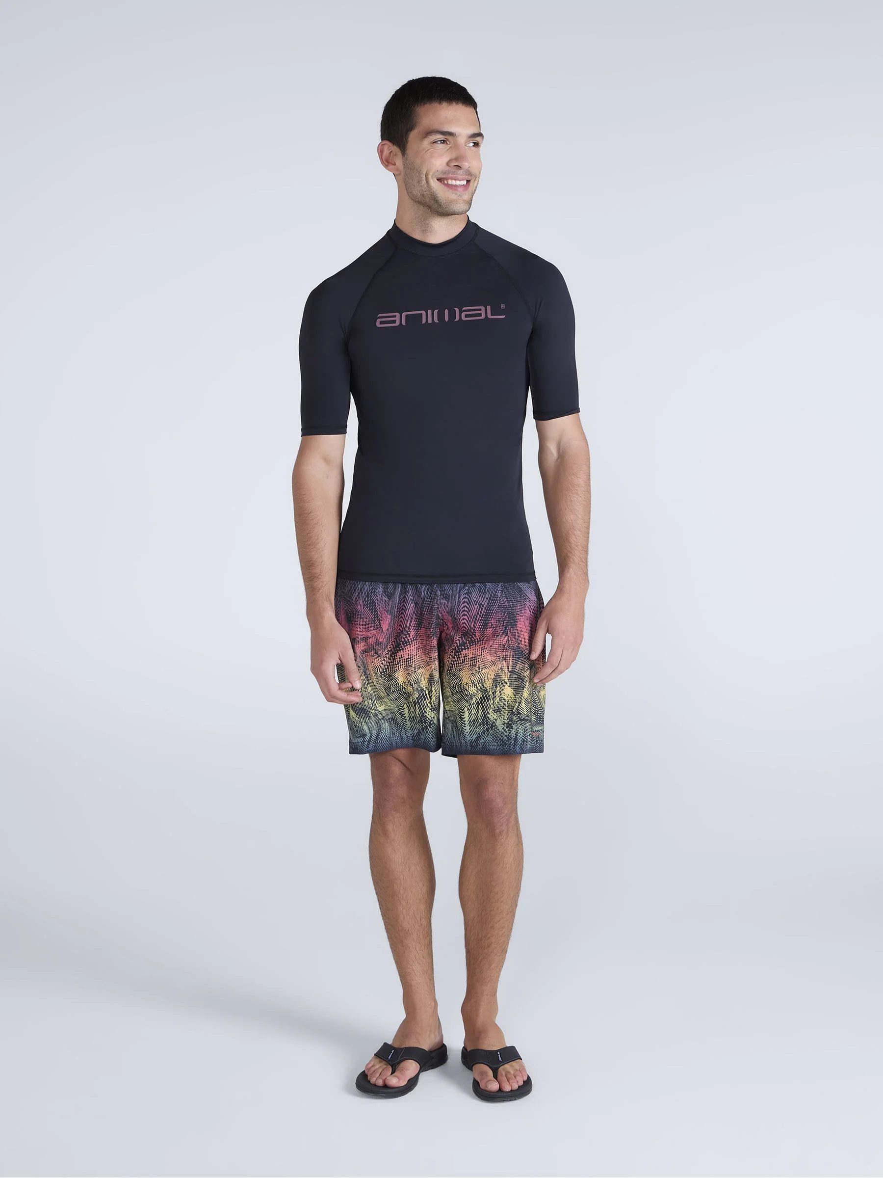 Antraciet zwart - Animal Heren Kai sneldrogend surfhemd