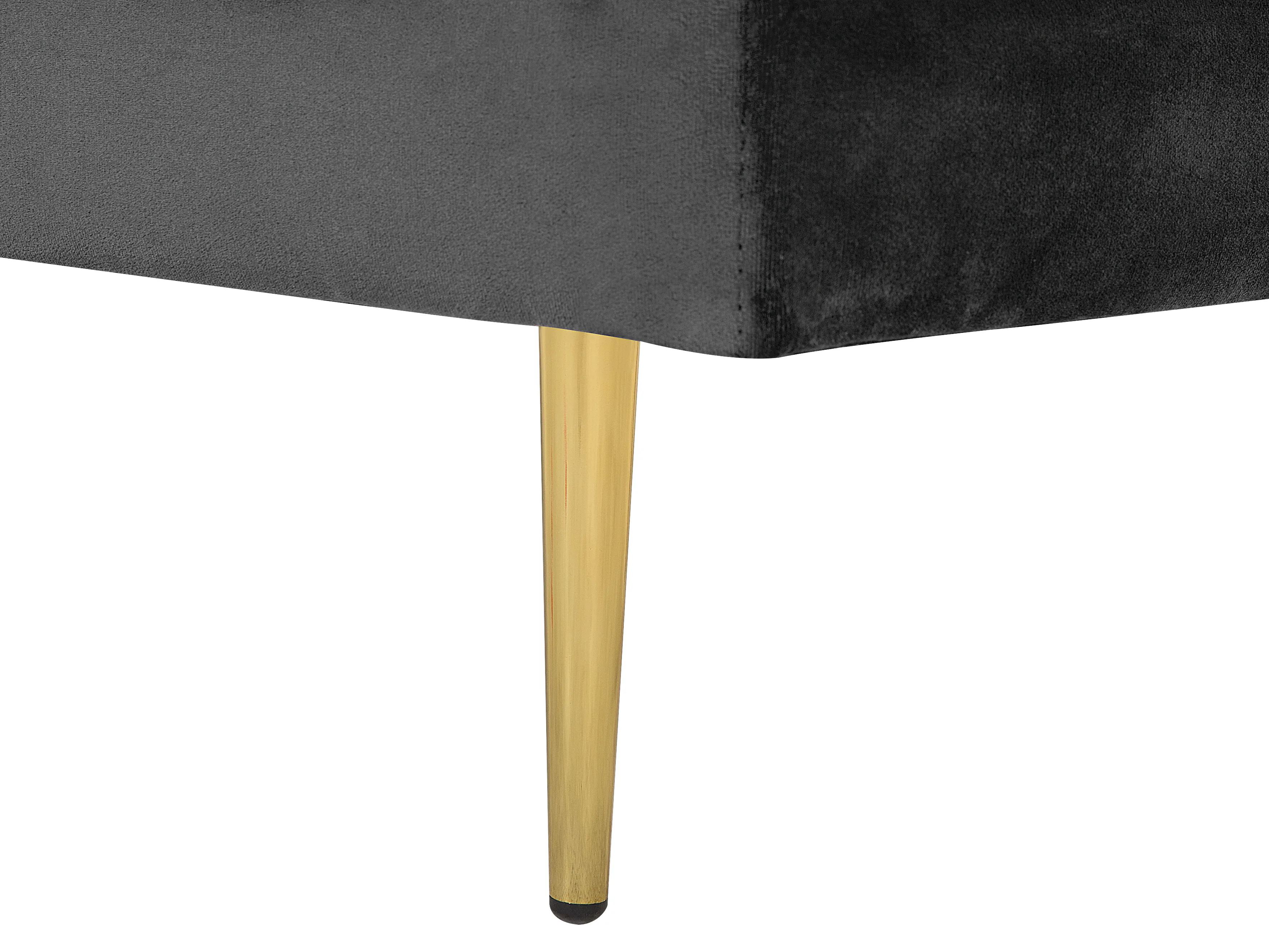 Rechtszijdige chaise longue MIRAMAS Fluweel Zwart