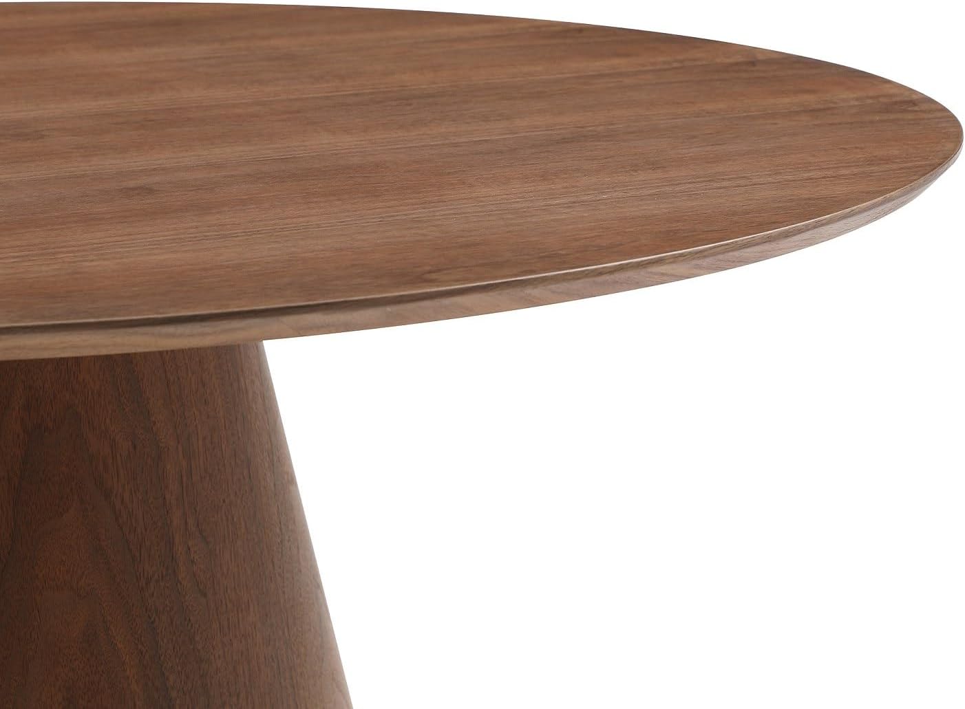 Vente-unique-Esstisch rund - 4 Personen - MDF - Holzfarben dunkel - ANTALIZA