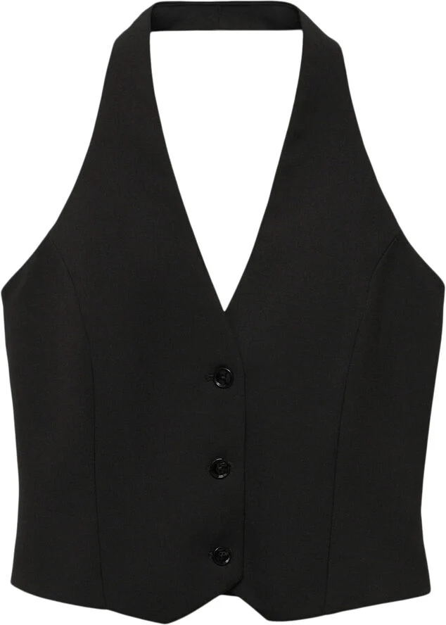MANGO Halter suit waistcoat Black
