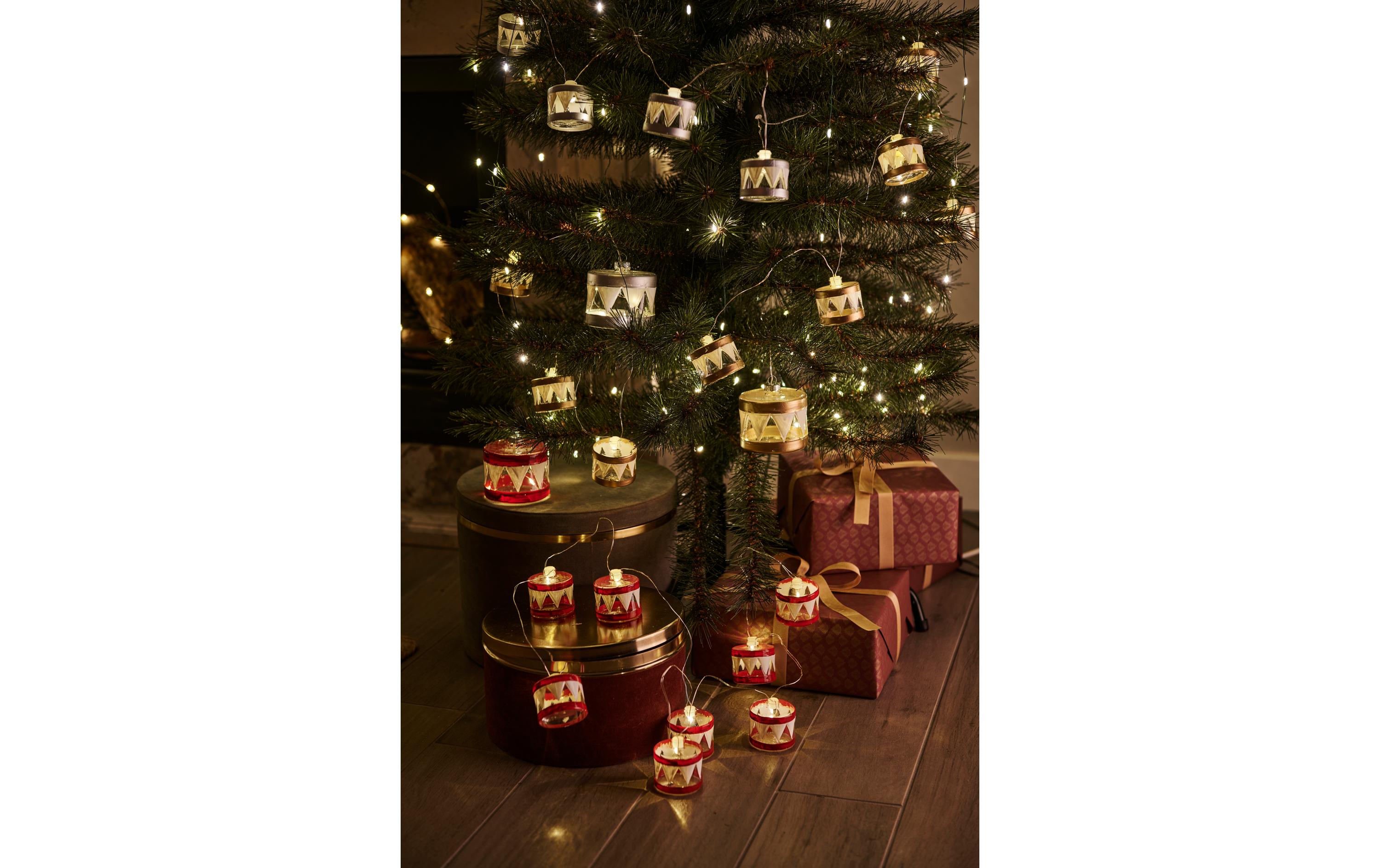Weihnachtskugel Elly Trommel, Ø 7, SilberWeihnachtliche LED-Dekoration
