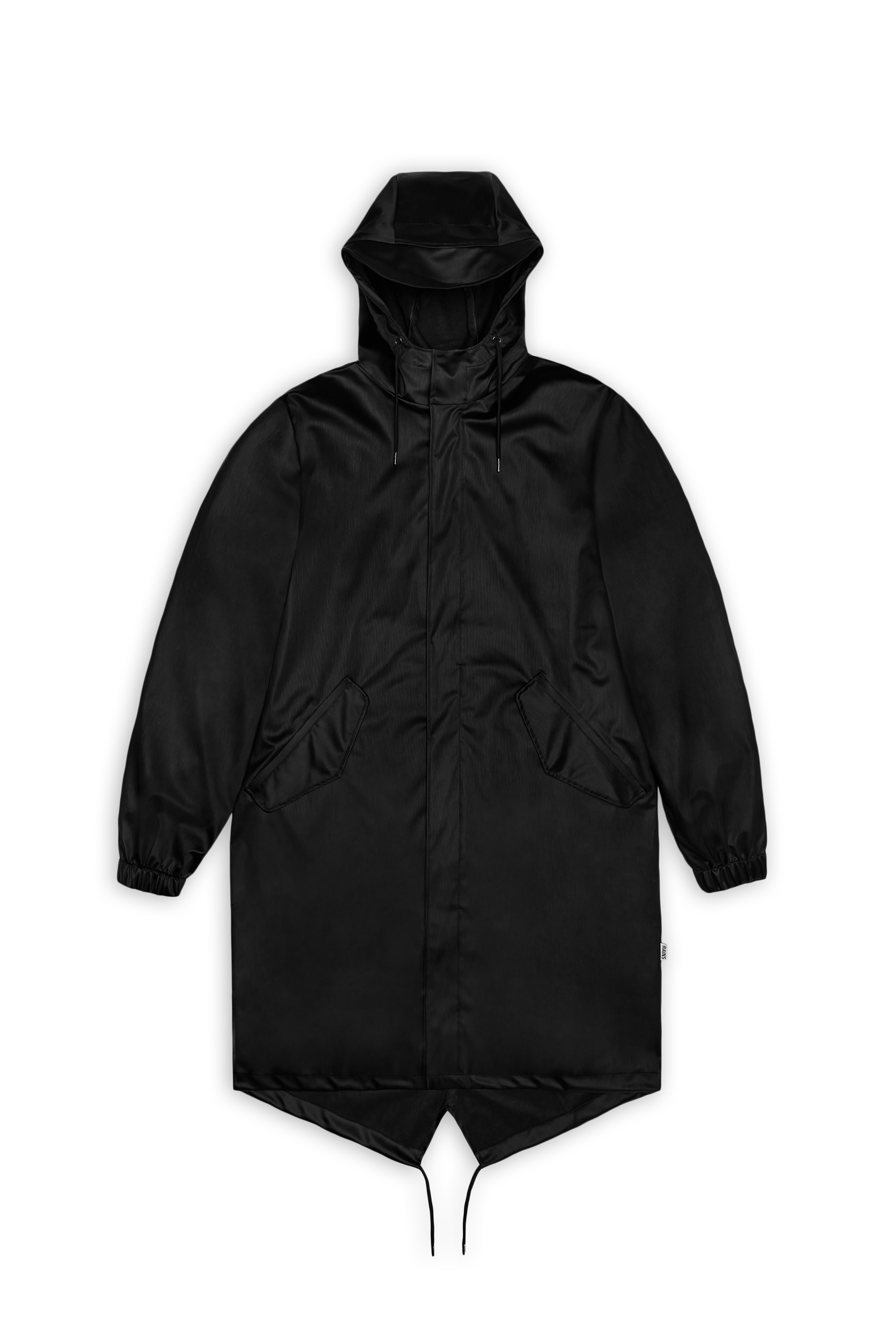 RAINS Imperméable à capuche  Fishtail Parka Noir