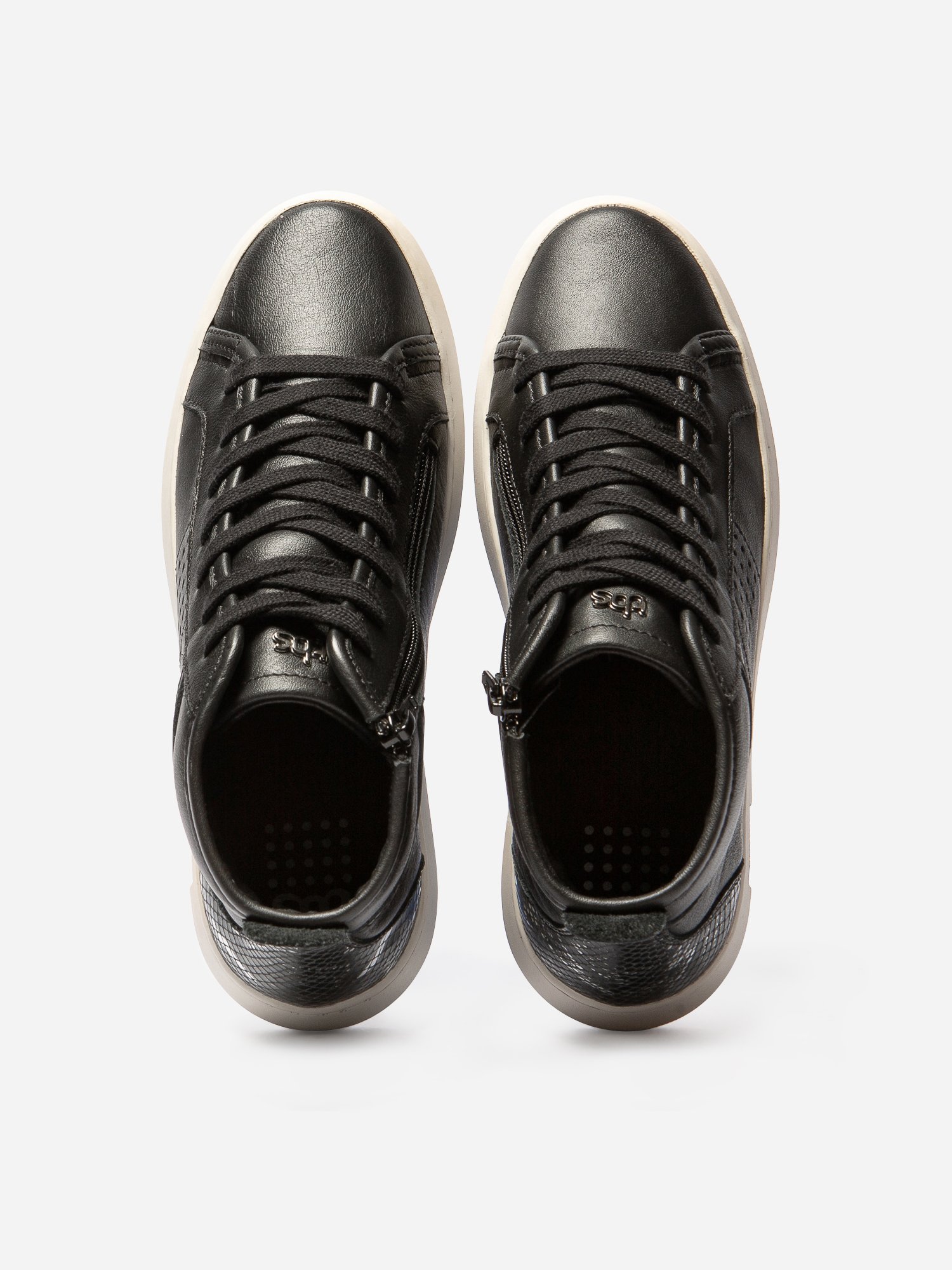 Baskets Montantes Femme Confort Purefoam Cuir Noir
