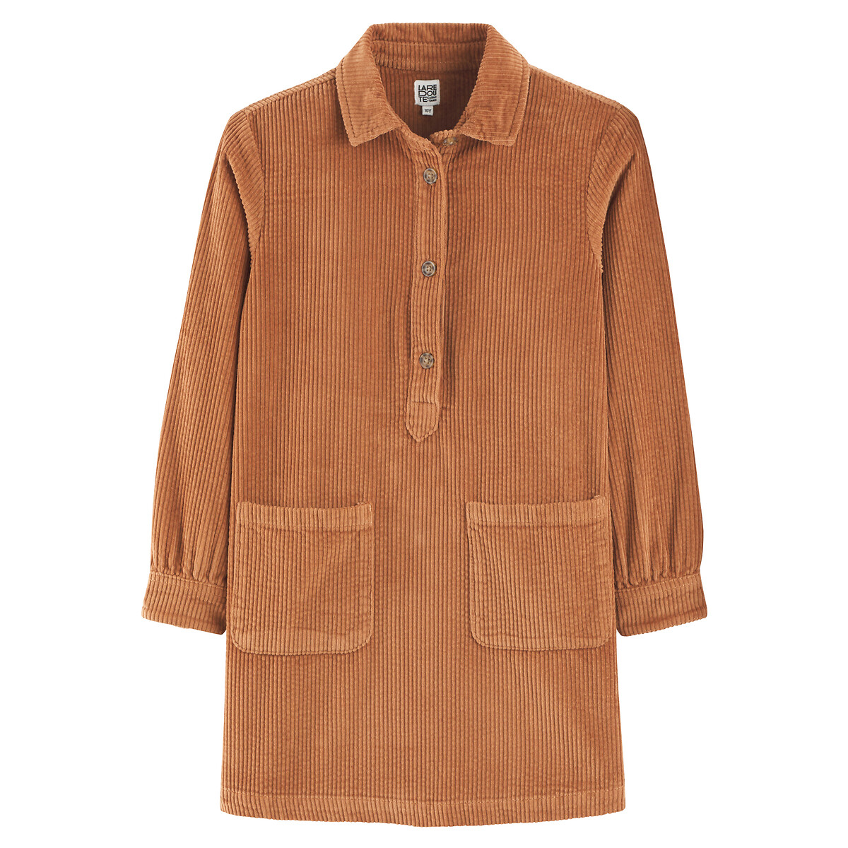COLEÇÃO LA REDOUTE<br>Vestido reto de veludo com mangas compridas