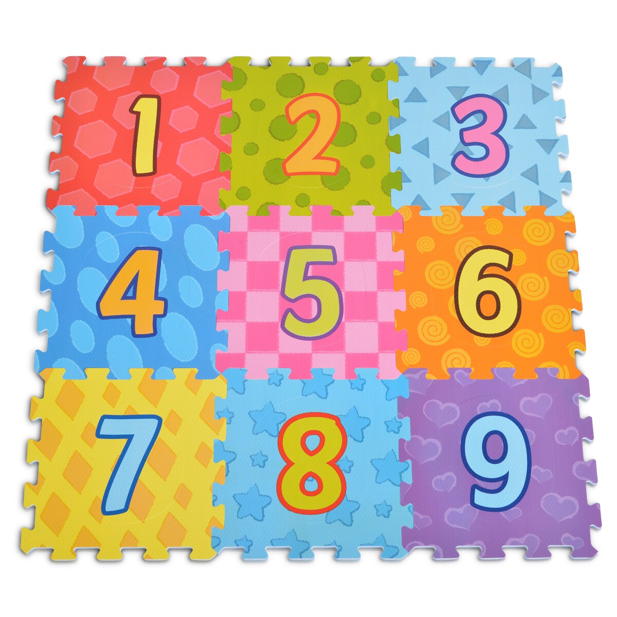 Moni 3020 Puzzlematte 9-teilig Zahlen Puzzleteppich Teilegröße 31 x 31 cm bunt