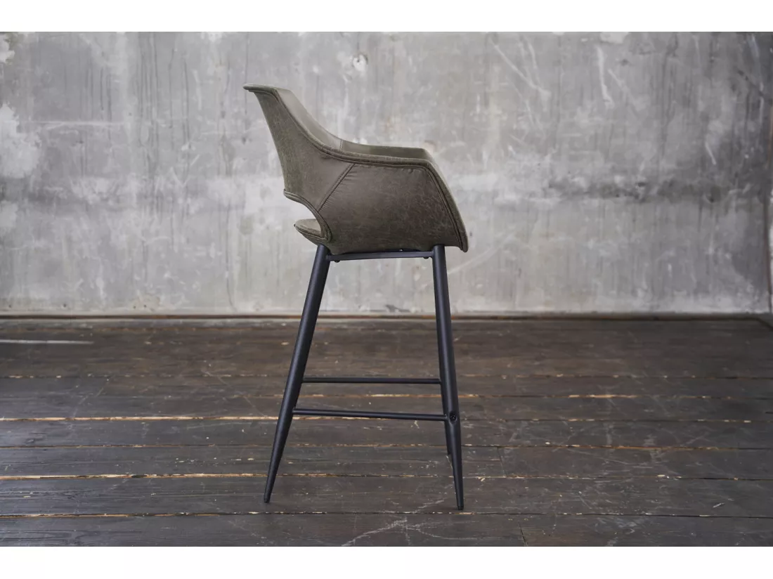 Tabouret - Vert microfibre - CALI