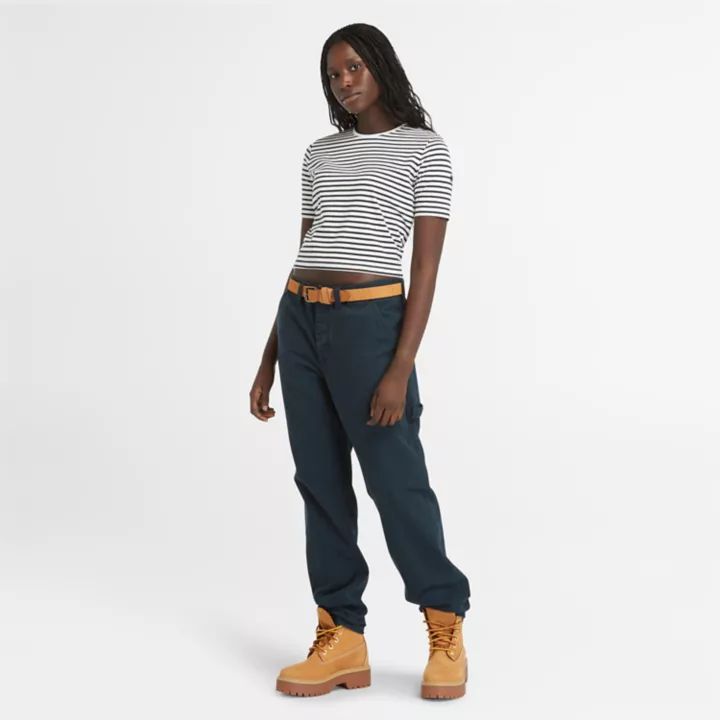T-shirt Baby à rayures pour femme en bleu