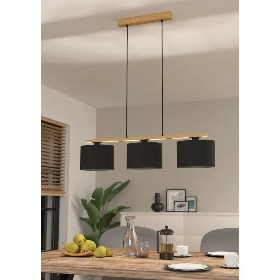 EGLO Castralvo Hanglamp - E27 - 97,5 cm - Bruin/Zwart