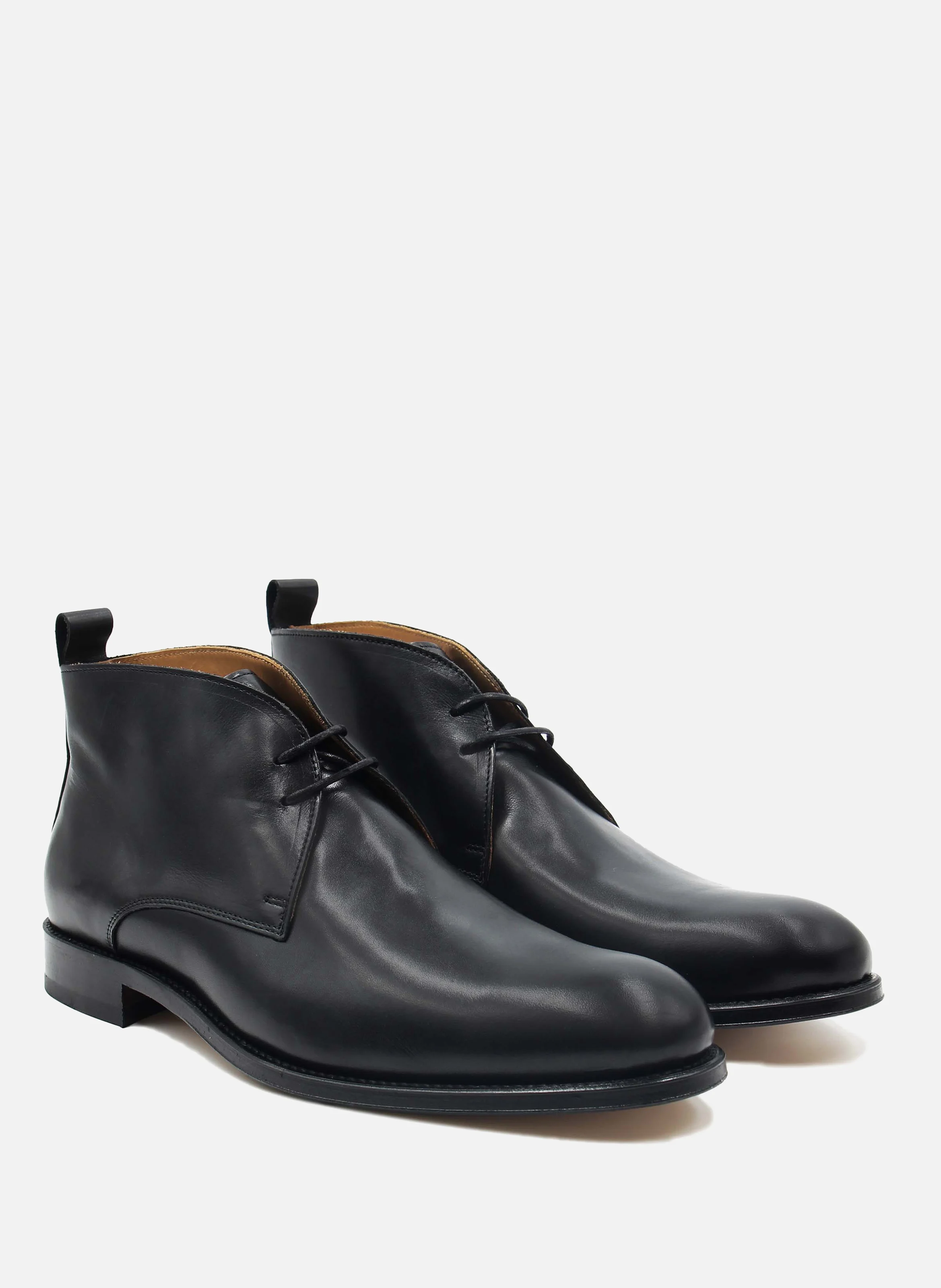 Desert boots cuir lisse | Noir