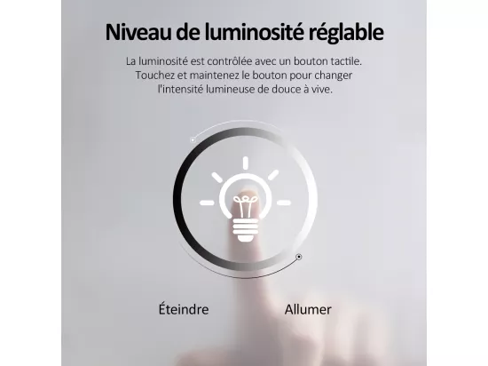 EMKE Miroir lumineux salle de bain 50x60cm, Miroir avec l'éclairage, Interrupteur Tactile, Anti-buée, Miroir LED avec Lumière Blanche Froide