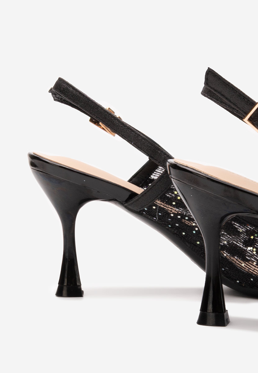 Chaussures slingback noirs Henriette